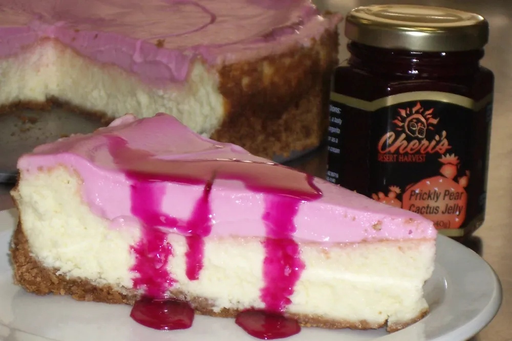 Prickly pear cheesecake