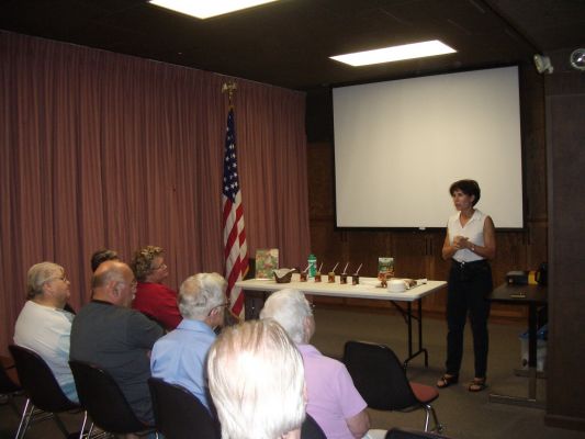 Cheri at community board presentation